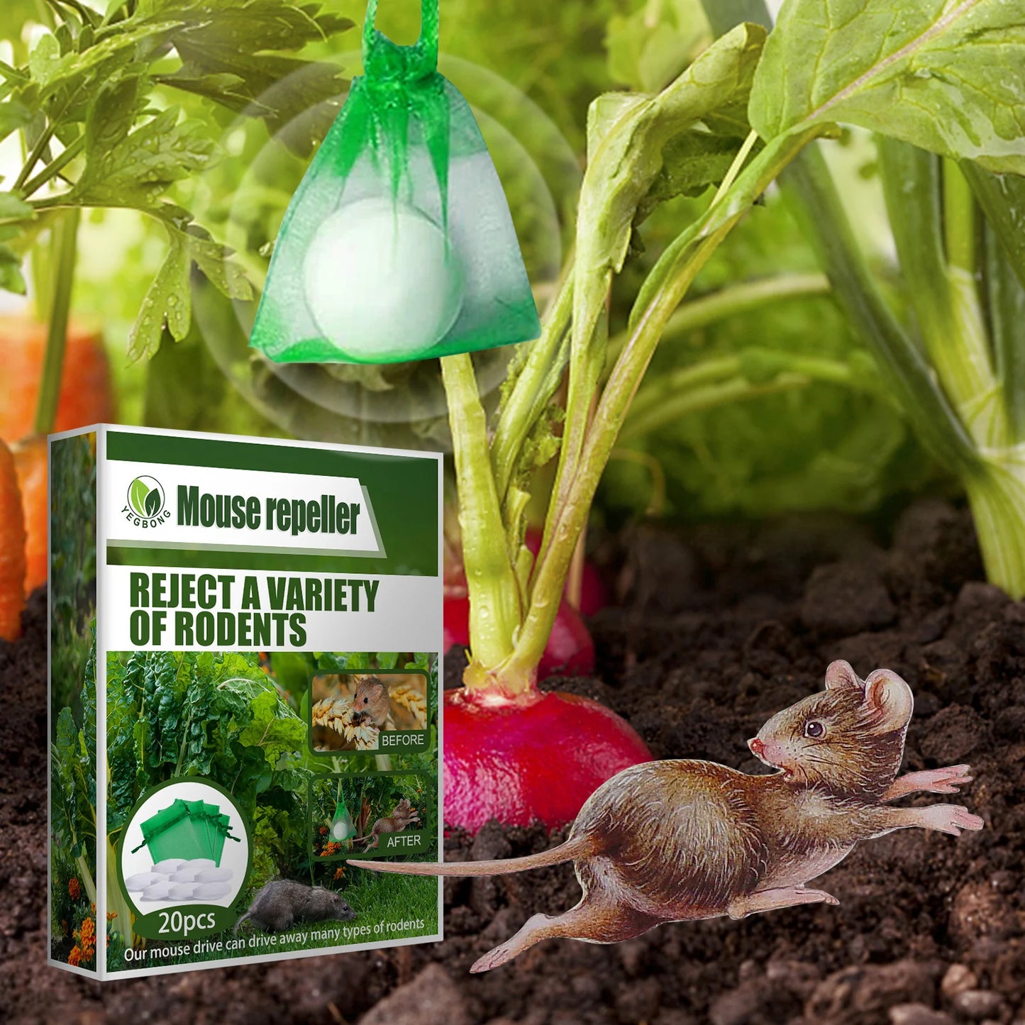 20pcs Non-Toxic Mouse Repellent Pellets | Humane Rodent Control