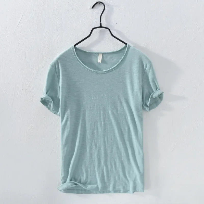 Men's Retro Raw Edge T-Shirt | Lightweight & Breathable Casual Top