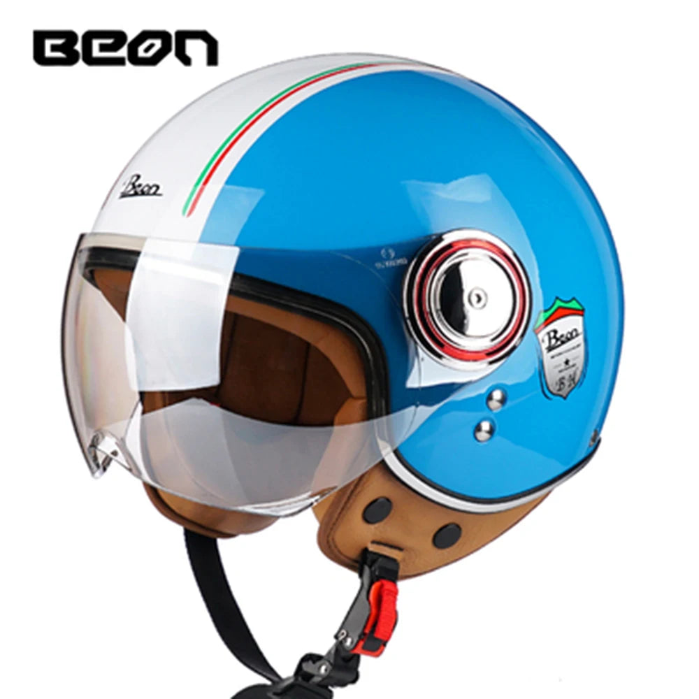 Vintage Open Face Motorcycle Helmet | Retro Style Protection Gear