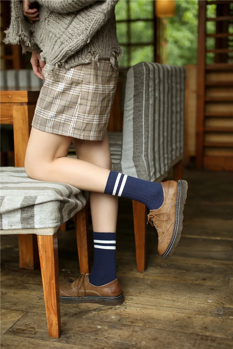 Stylish Women's Striped Long Socks | Comfortable Casual Footwear