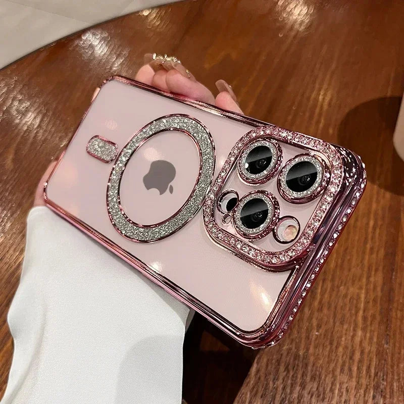 Sparkling Glitter Diamond Transparent Case for iPhone Models