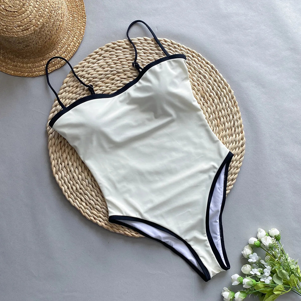 High Waist Women's Swimwear | Luxury Ribbed Two-Piece Bikini Set