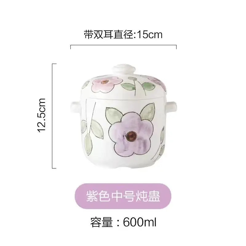 Hand-Painted Ceramic Stew Pot | Versatile Heat-Resistant Cookware