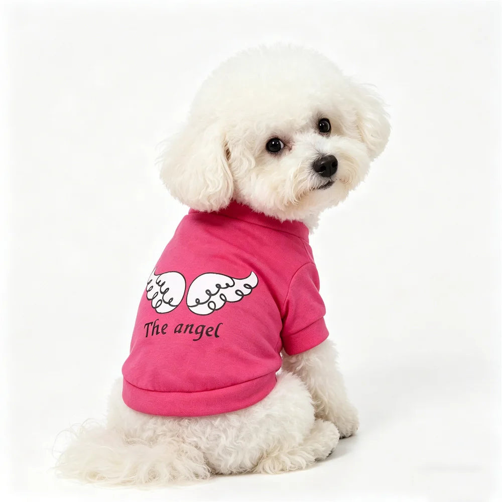 Angel Pattern Puppy Dog T-shirt | Cute Summer Pet Vest for Dogs