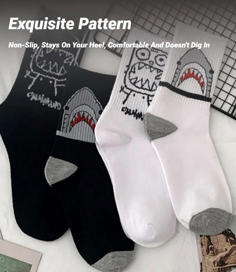 High-Quality Harajuku Shark Socks | Trendy Hip Hop Style