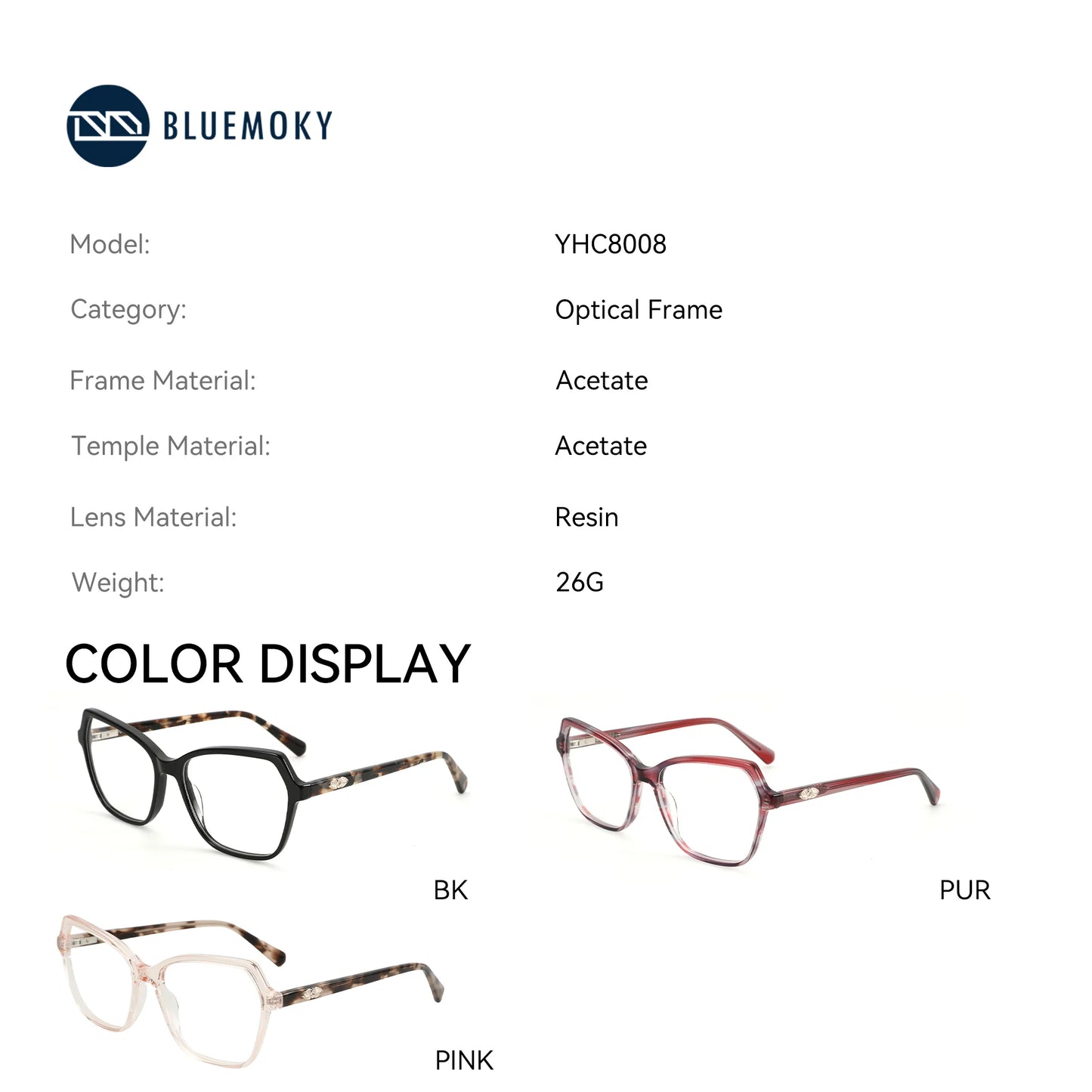 Women's Butterfly Acetate Prescription Glasses | Stylish & Protective