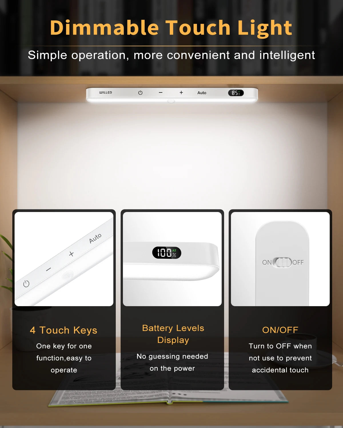 Motion Sensor LED Cabinet Light | Wireless Rechargeable Night Light