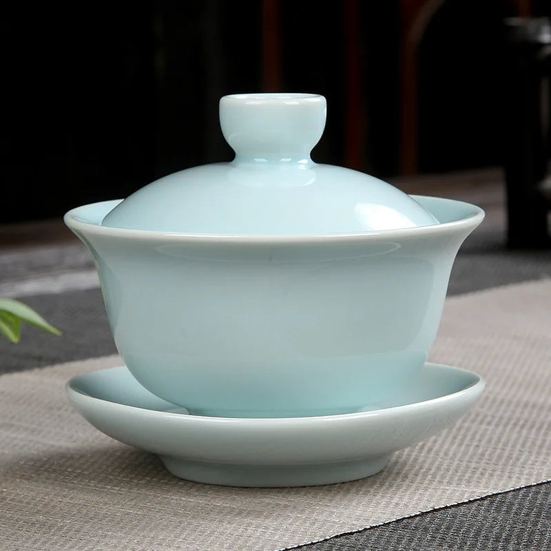 Handmade Ceramic Porcelain Gaiwan Teaware Set | Perfect for Kung Fu Tea