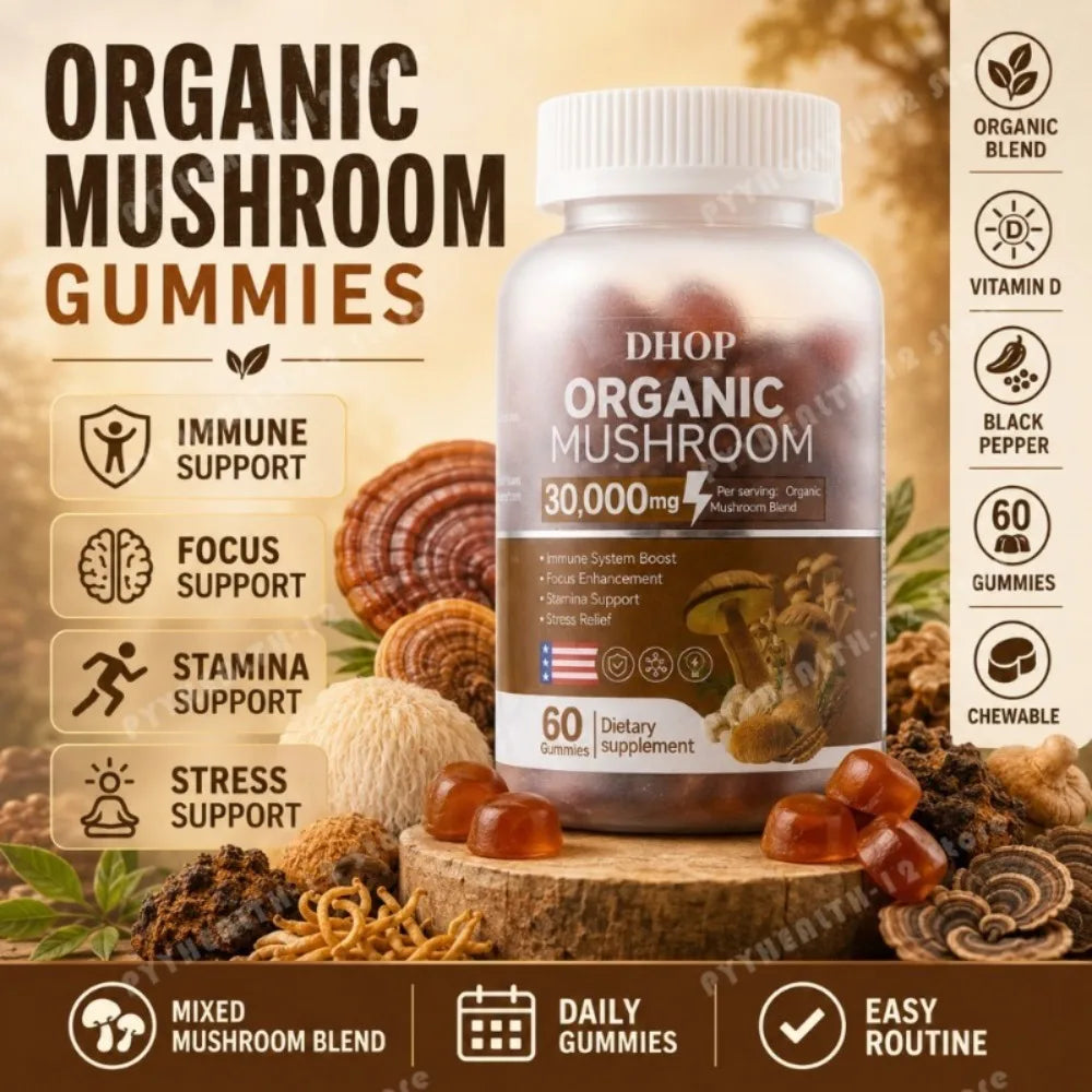 Mushroom Gummies with Lion's Mane & Reishi | Daily Health Support