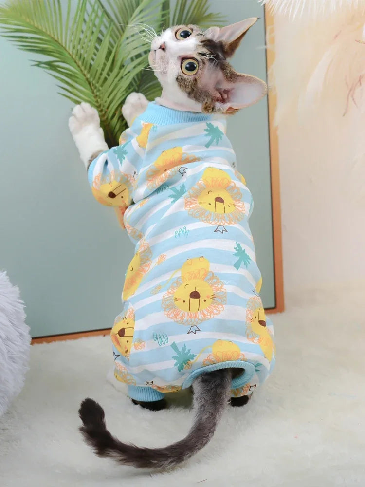 Mono de algodón para gatos | Sudaderas con capucha elegantes y cálidas para gatos