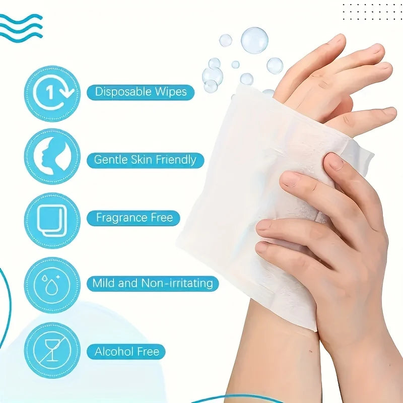 20pcs individually wrapped wipes, disposable, portable wipes, travel, camping, fitness, toilet