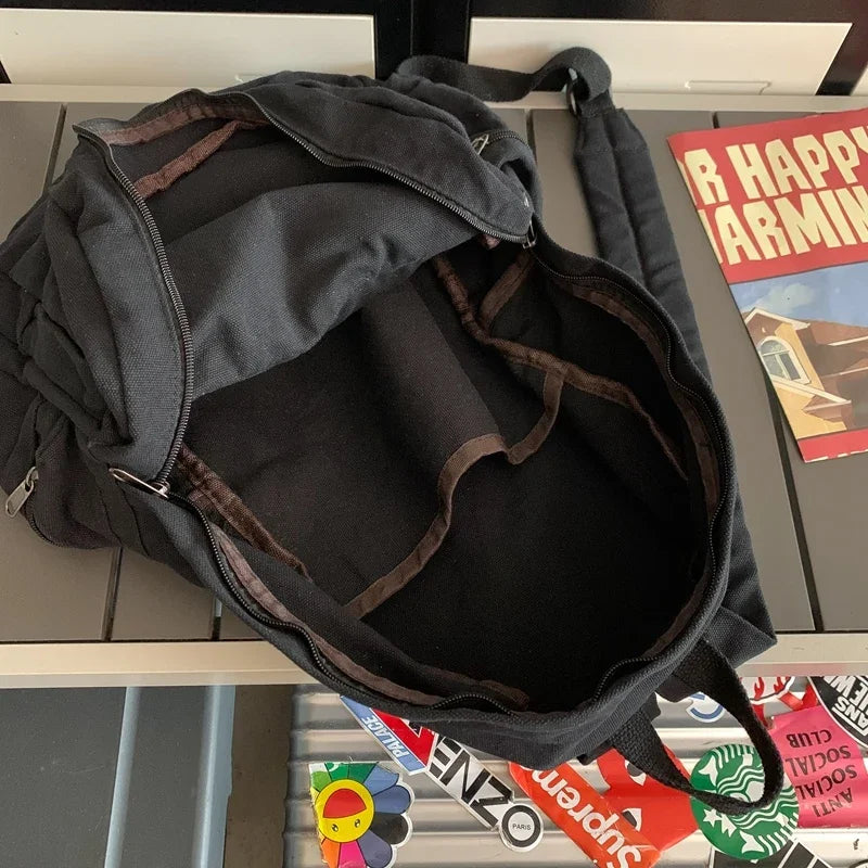 Vintage Washed Canvas Backpack | Stylish School & Travel Bag