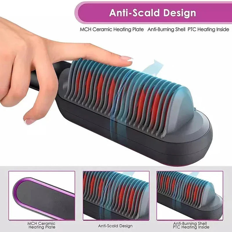 Adjustable Heat Hair Straightener Comb | Fast and Safe Styling