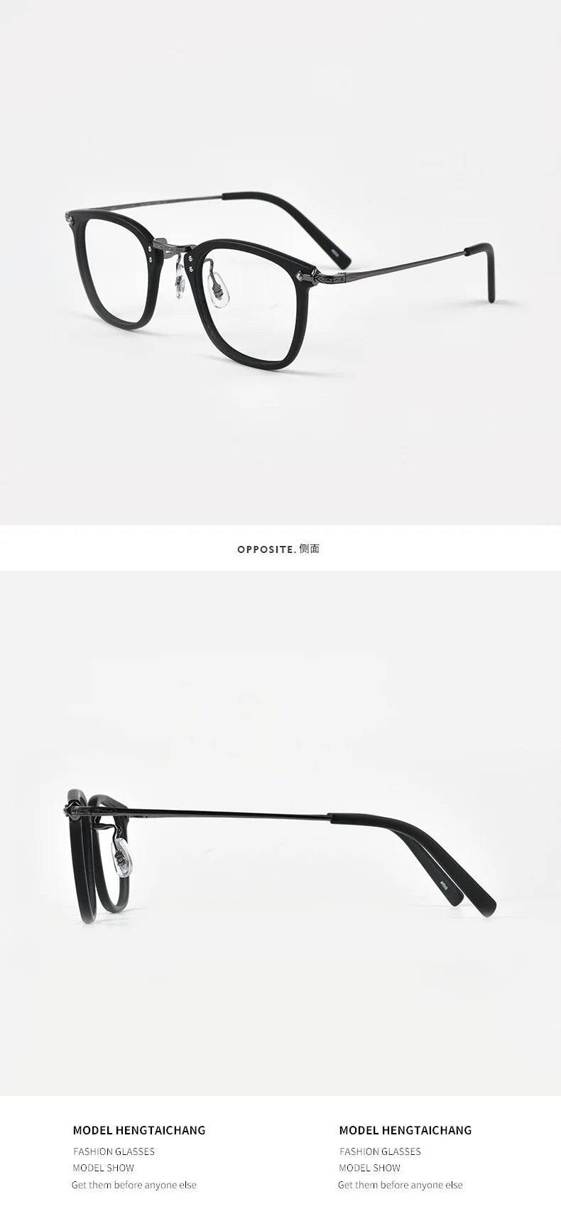 Men's Luxury Pure Titanium Rectangular Frame Eyeglasses