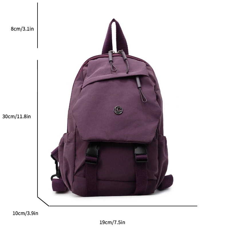 Versatile Solid Color Unisex Small Backpack | Large Capacity Design