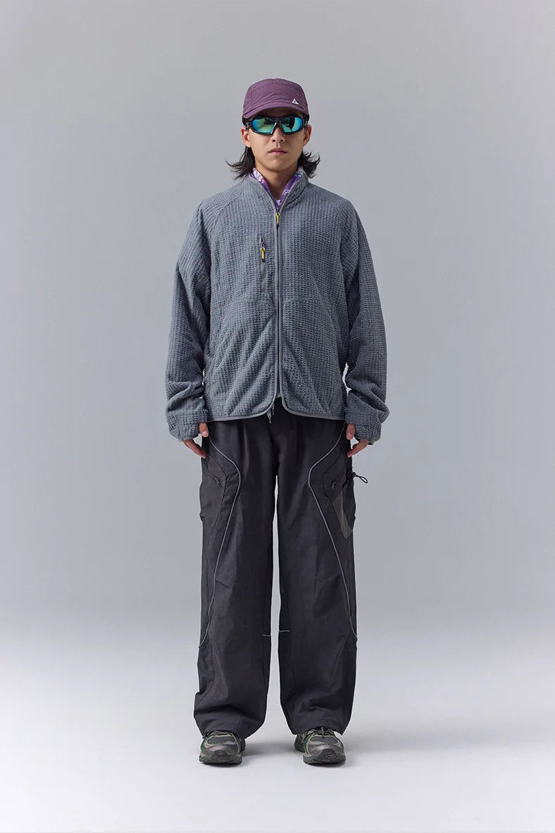 Men's Ultra-Lightweight Grid Fleece Jacket | All Season Thermal Mid-layer