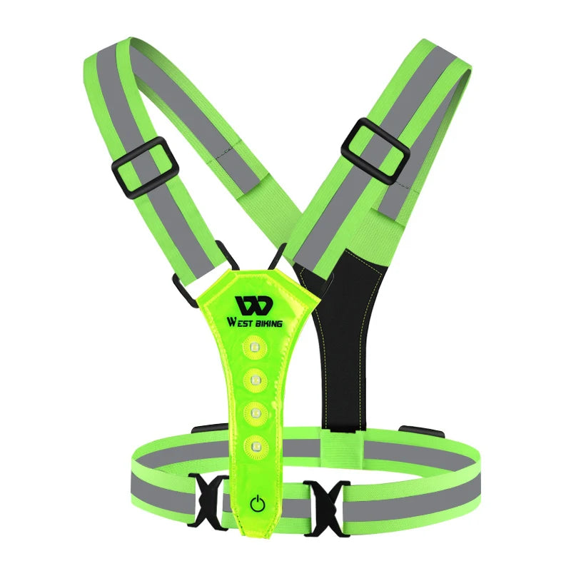 Reflective LED Light Safety Vest for Night Running & Cycling