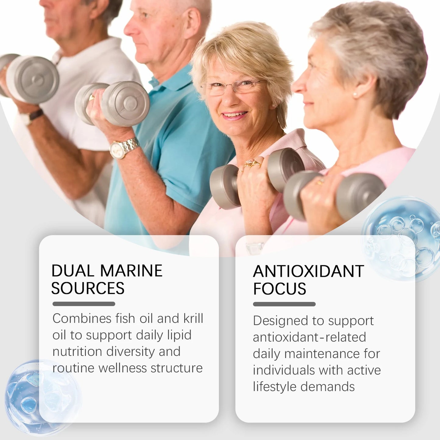 Fish & Krill Oil Softgels with Omega-3 | Antioxidant Support