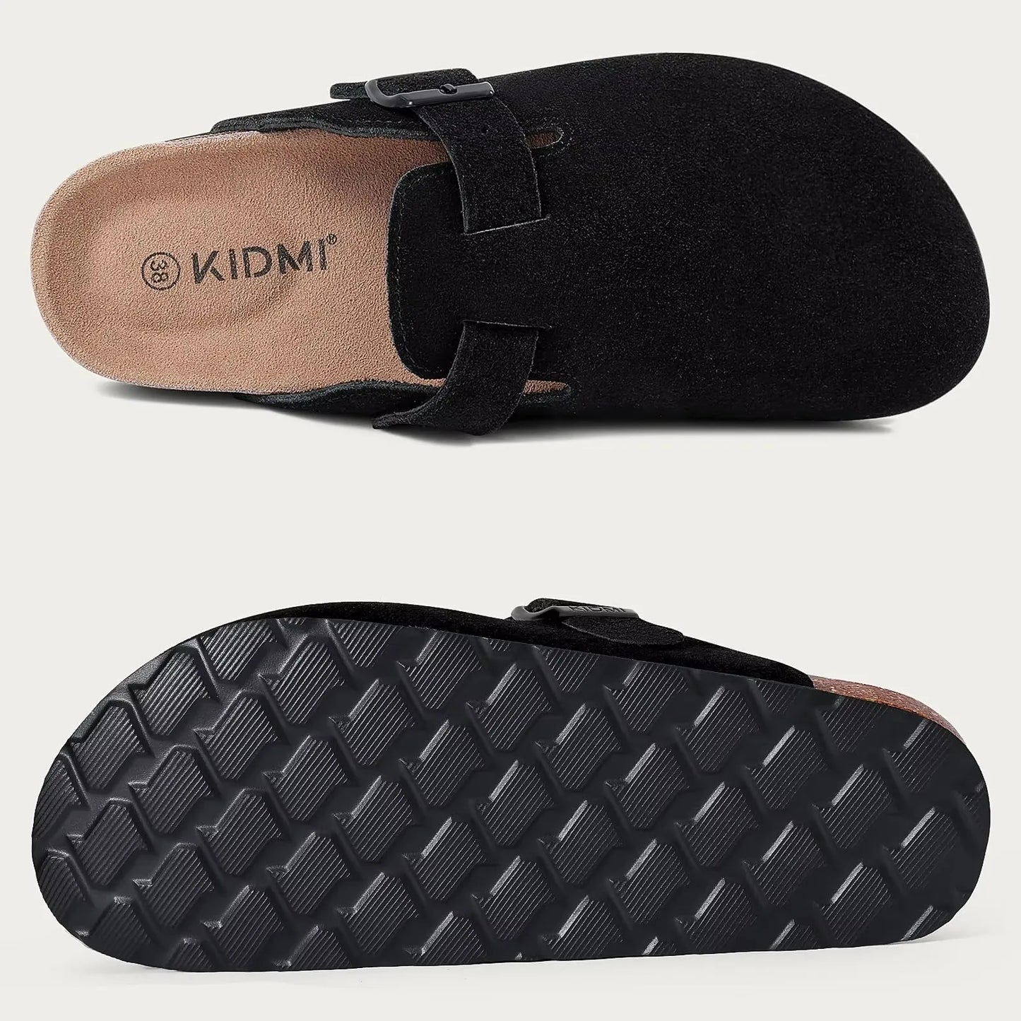 Women's Genuine Leather Clogs with Cork Footbed | Slip-On Comfort Slippers