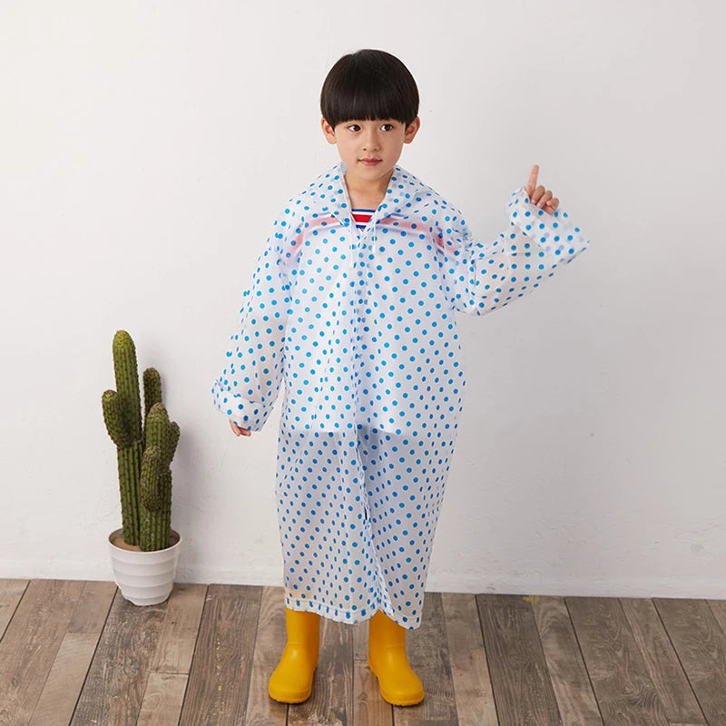 Kids Portable Hooded Raincoat | Waterproof Rain Poncho for Children