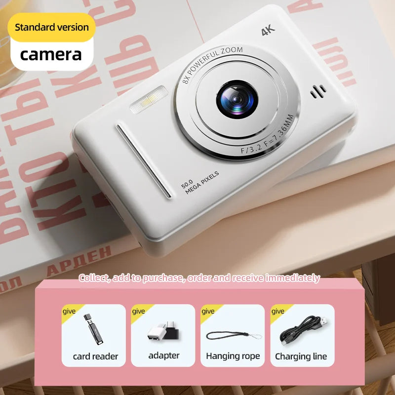 Portable 4K CCD Retro Digital Camera | 50MP Autofocus Photography