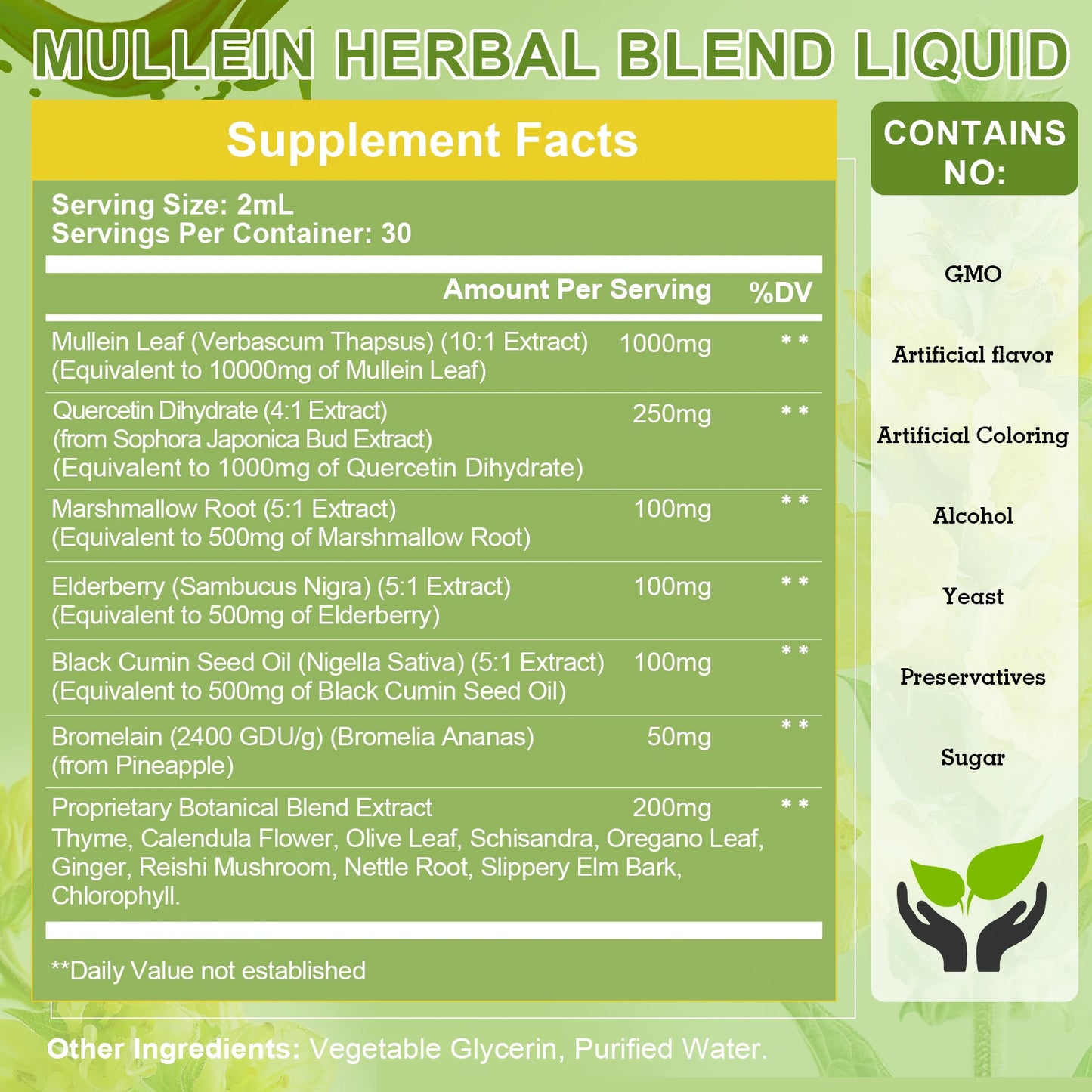 Vegetarian Mullein Drops for Lung Health & Detoxification