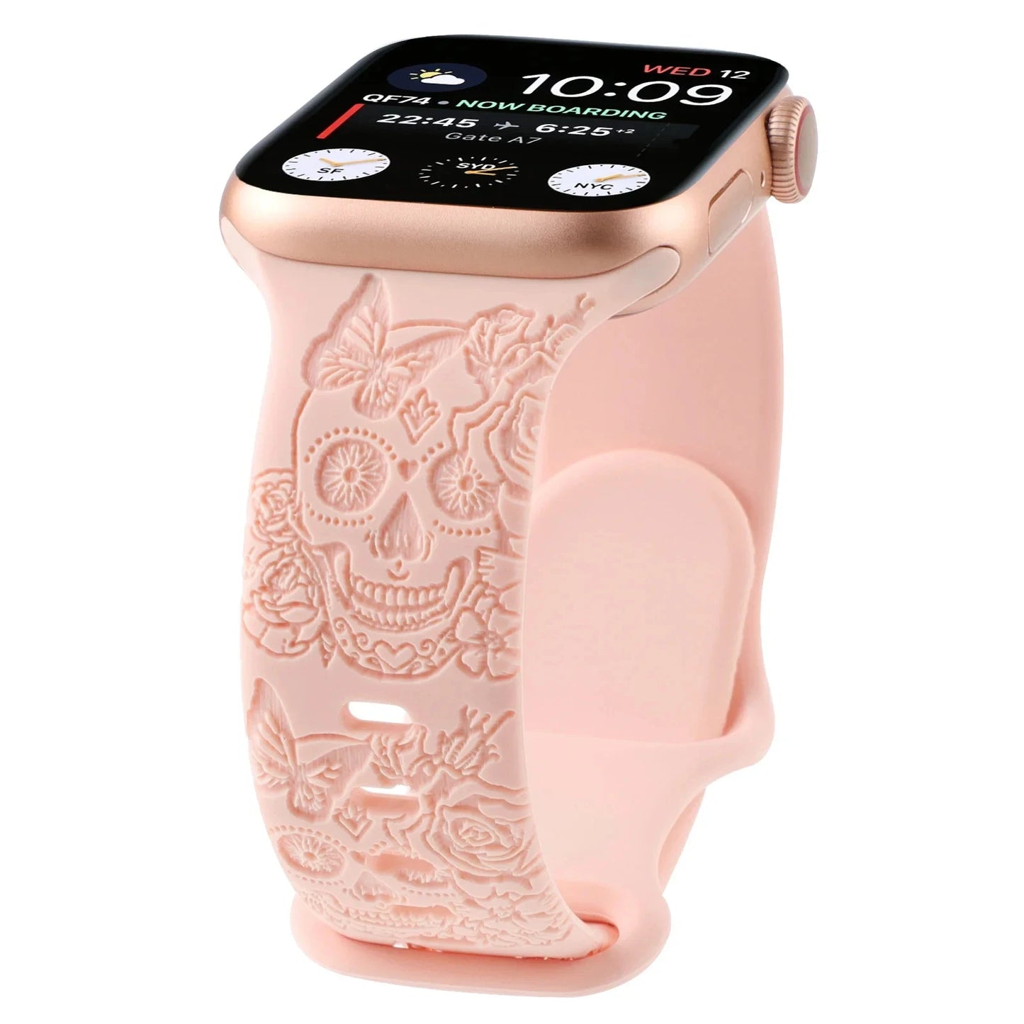 Gothic Skull Engraved Silicone Strap for Smartwatches