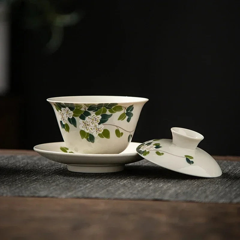 Elegante Gaiwan de Cerámica Gris | Juego de Té Kung Fu Perfecto