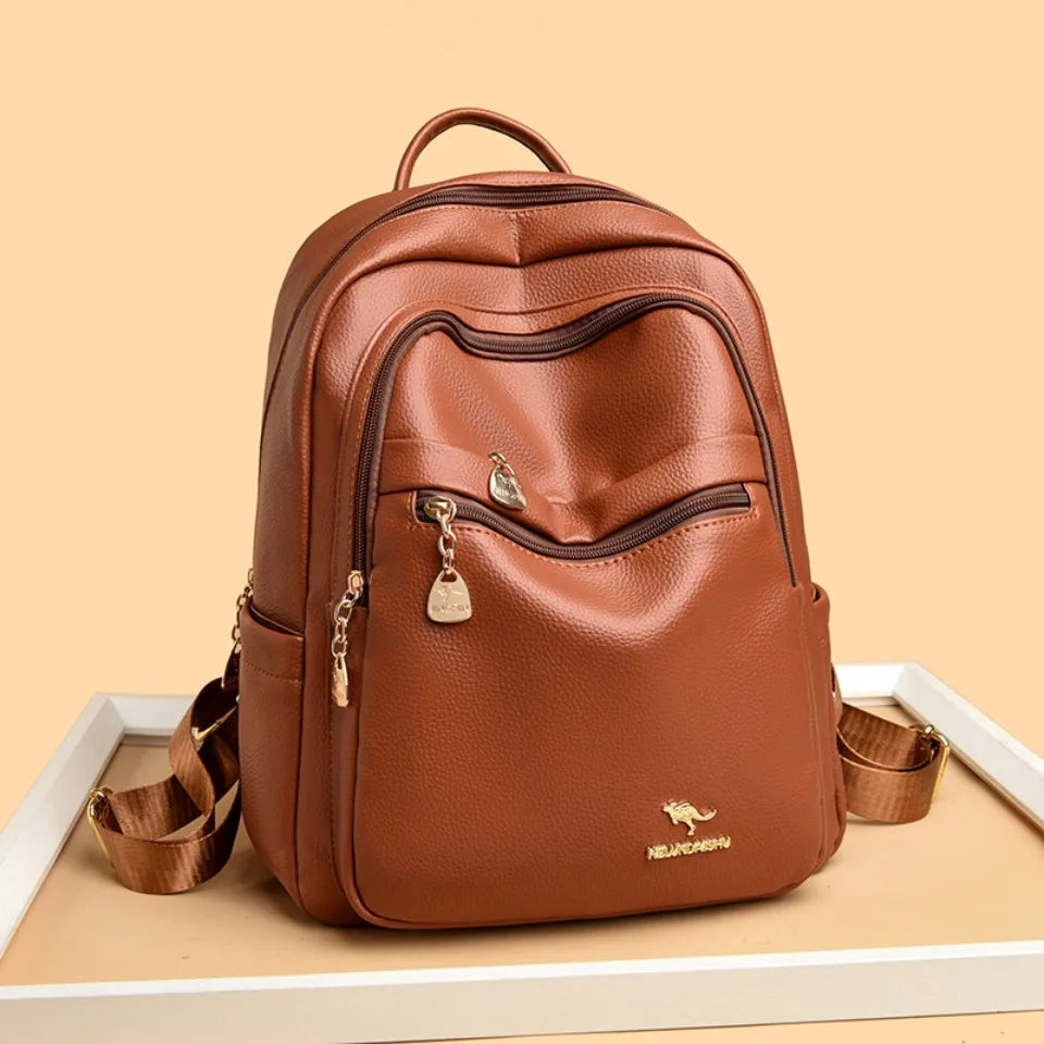 Stylish Leather Backpack for Women | Spacious Daily Use