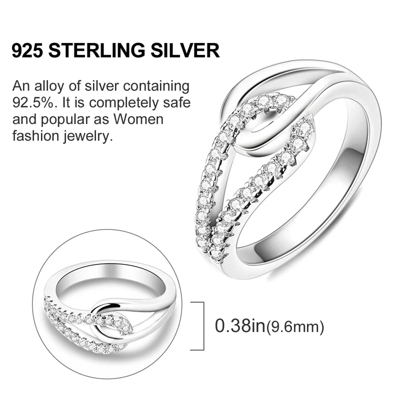Elegant 925 Sterling Silver Infinite Love Ring | Luxury Wedding Jewelry