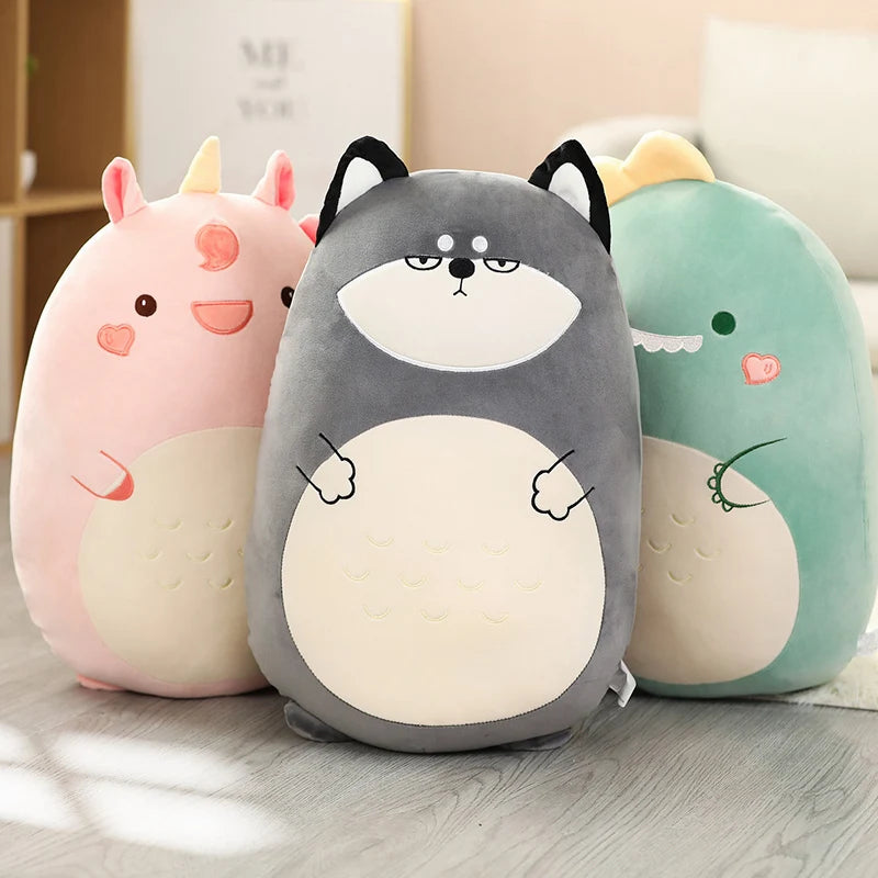 Kawaii Animal Plush Toy | Soft Dinosaur & Shiba Inu Pillows