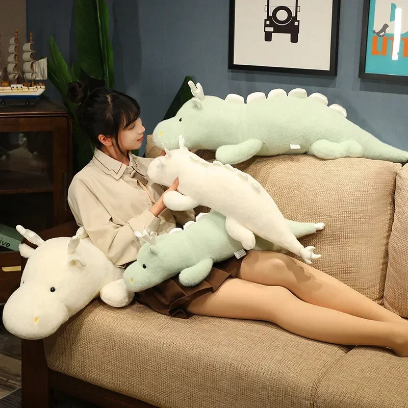 Large Kawaii White Dragon Plush Stuffed Toy for Kids