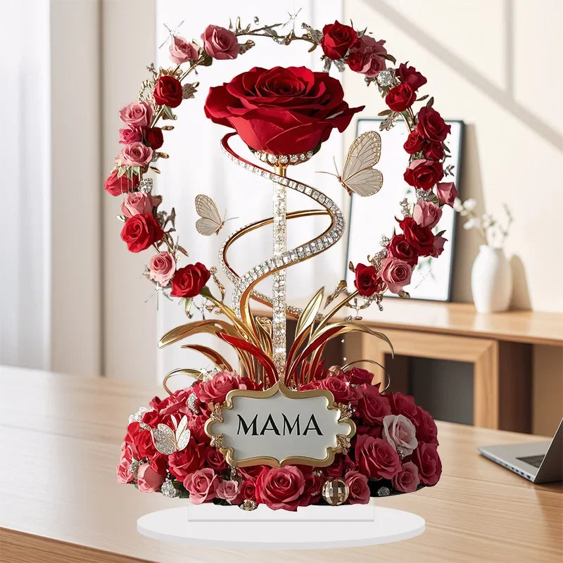 8-inch Flat Acrylic Rose Stand | Perfect Gift for Mom