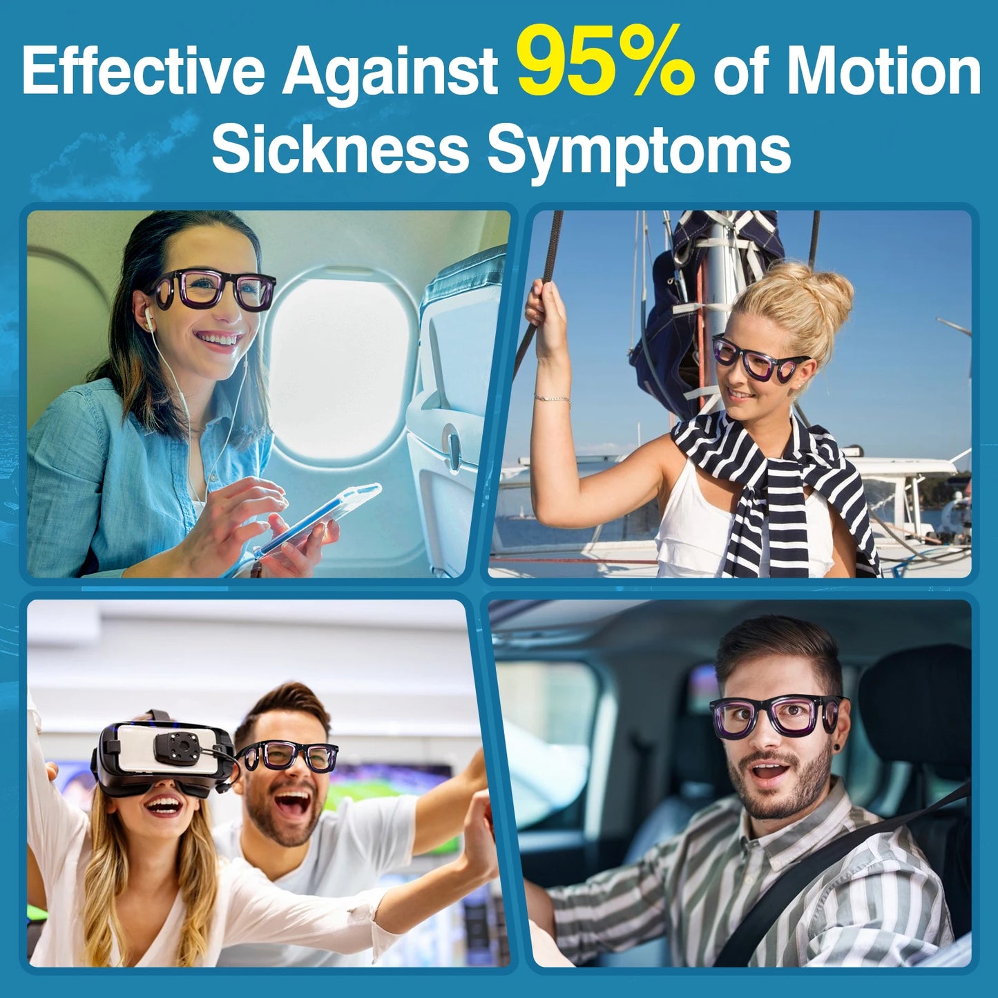 Anti-Motion Sickness Glasses | Lightweight Travel Nausea Relief