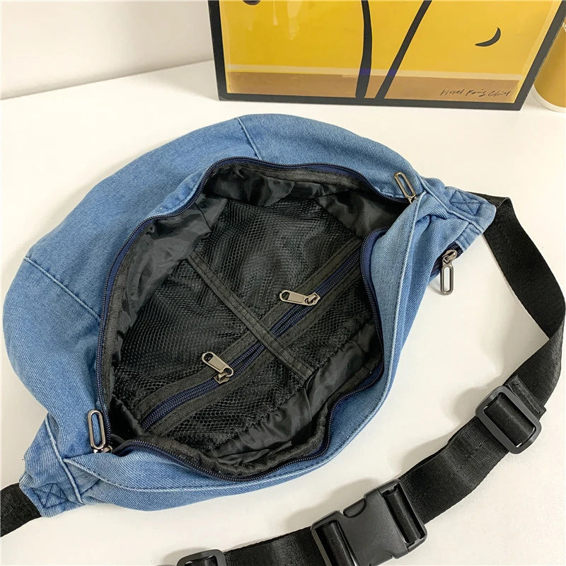 High Quality Denim Waist Bag | Stylish Crossbody Fanny Pack
