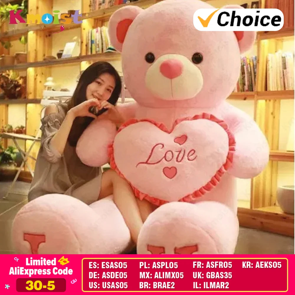 Big I Love You Bear Plush Toy | Soft Stuffed Animal Gift