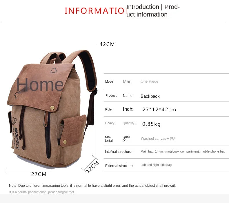 Large Capacity Cartoon Anime Canvas Backpack | Perfect for Fans