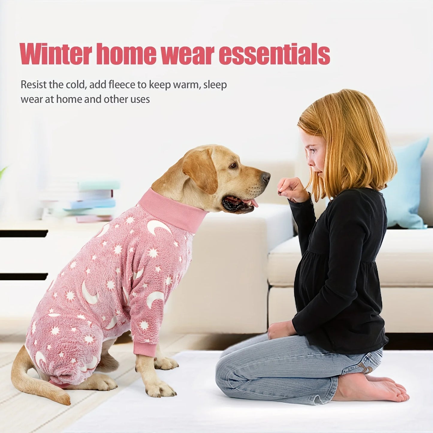 Winter Cold Weather Pajamas for Large Dogs | Cozy Onesie Fit