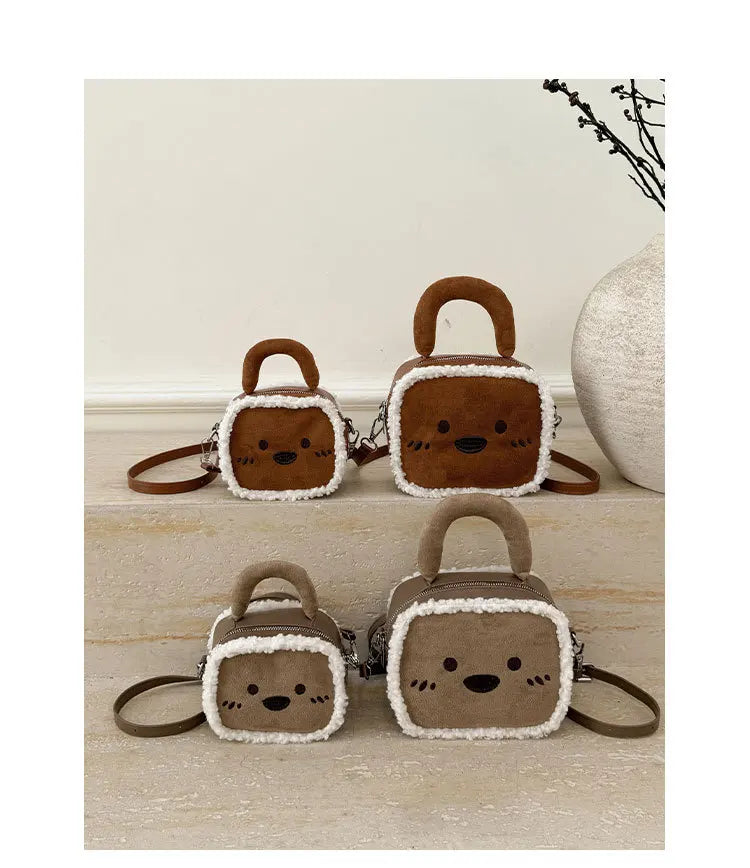 Plush Bear Commuter Bag | Cozy Lamb Fleece Shoulder Crossbody