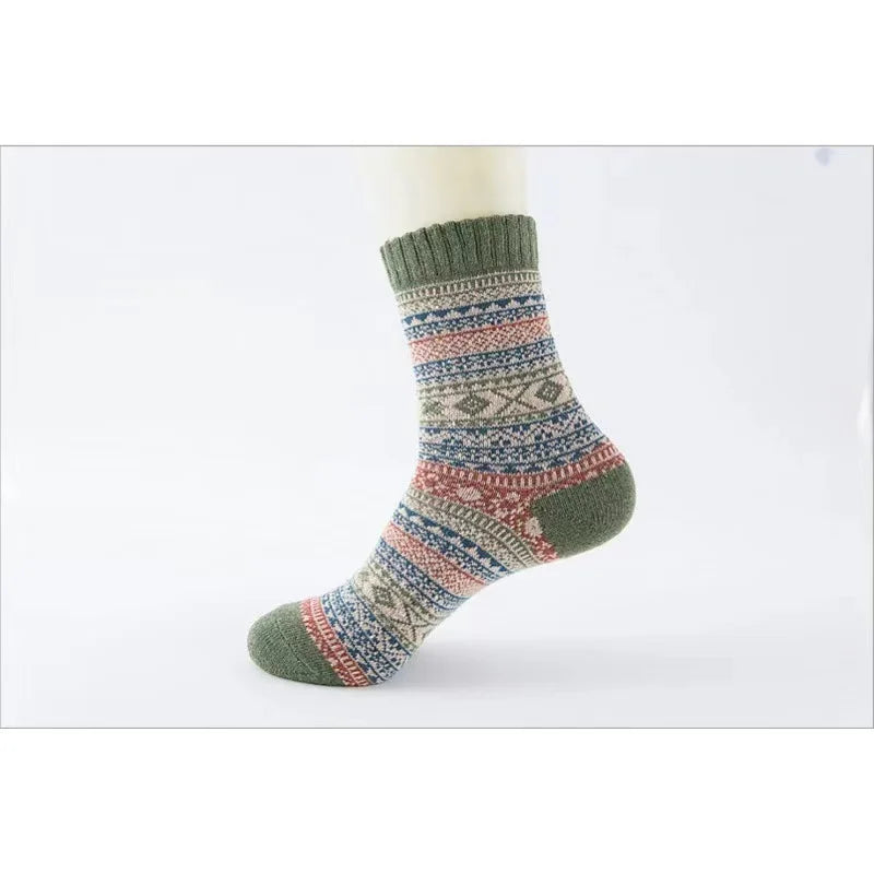 Men's Retro Ethnic Mid Tube Socks | Warm & Comfy Winter Footwear