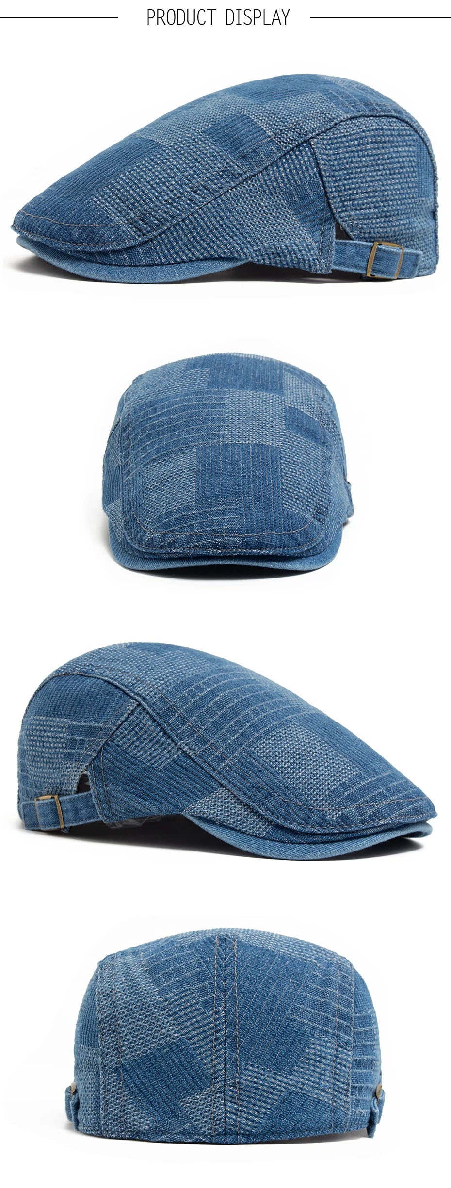 Denim Vintage Beret Men Newsboy Caps Summer Casual Women Forward Cap Cotton Visor Flat Hat Autumn Peaked Painter Hats