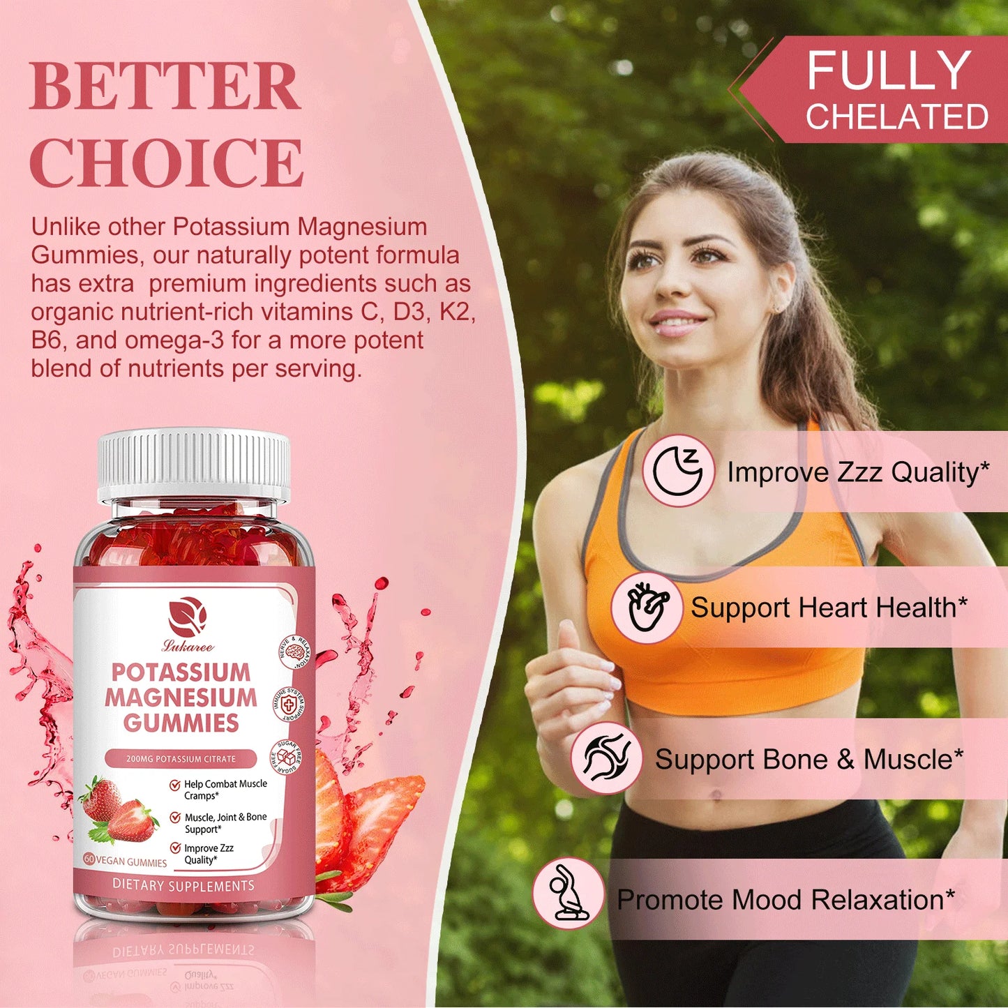 Potassium Magnesium Gummies for Better Sleep & Mood Support