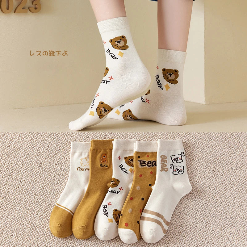 Women's Winter Cartoon Bear Socks | Cute Kawaii Style Collection
