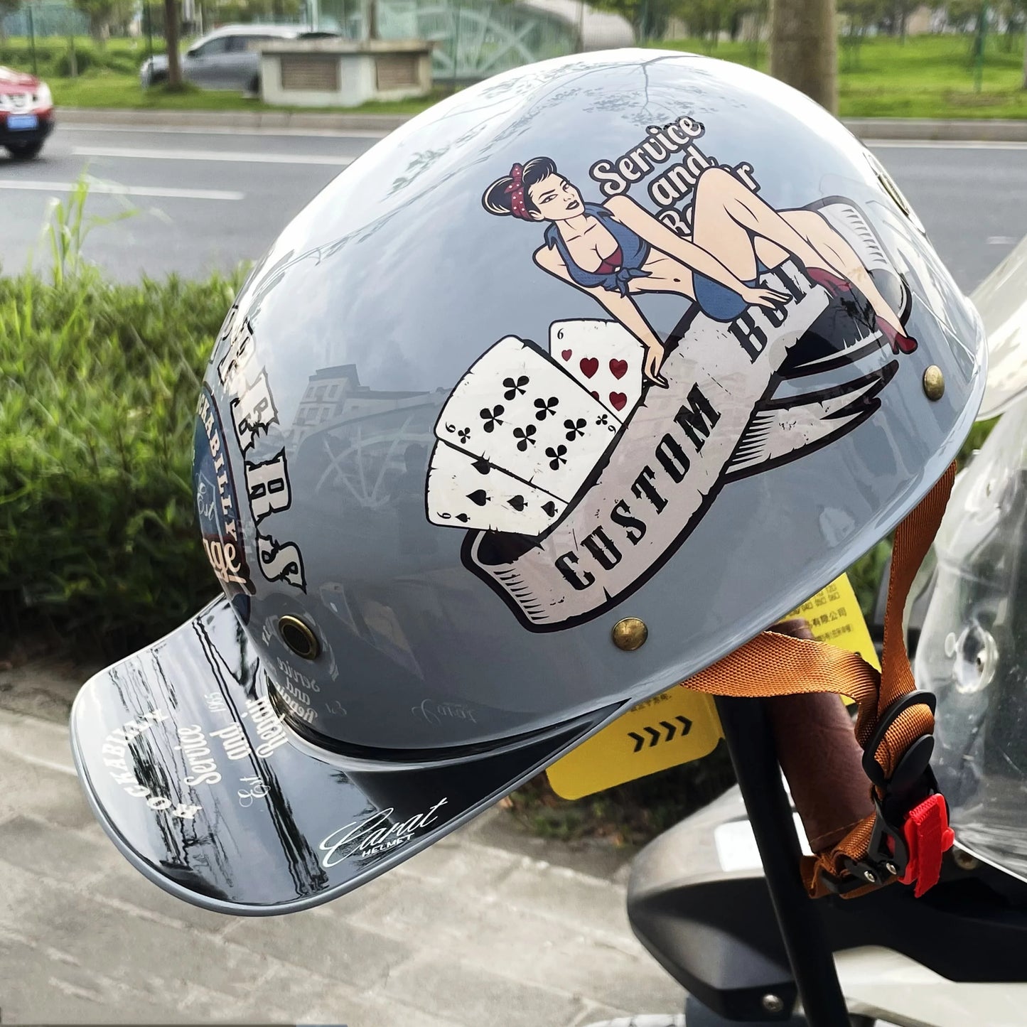 Lightweight Vintage Half Motorcycle Helmet | Stylish Protective Cap