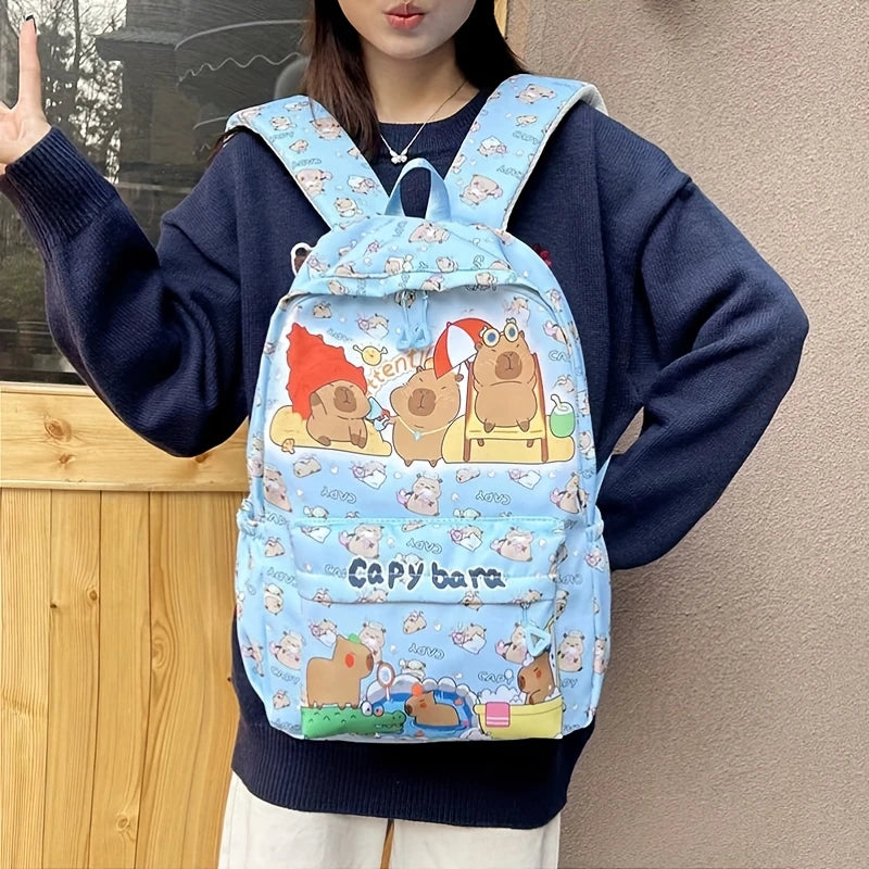Cute Capybara Backpack | Large Capacity Multi-Purpose Bag