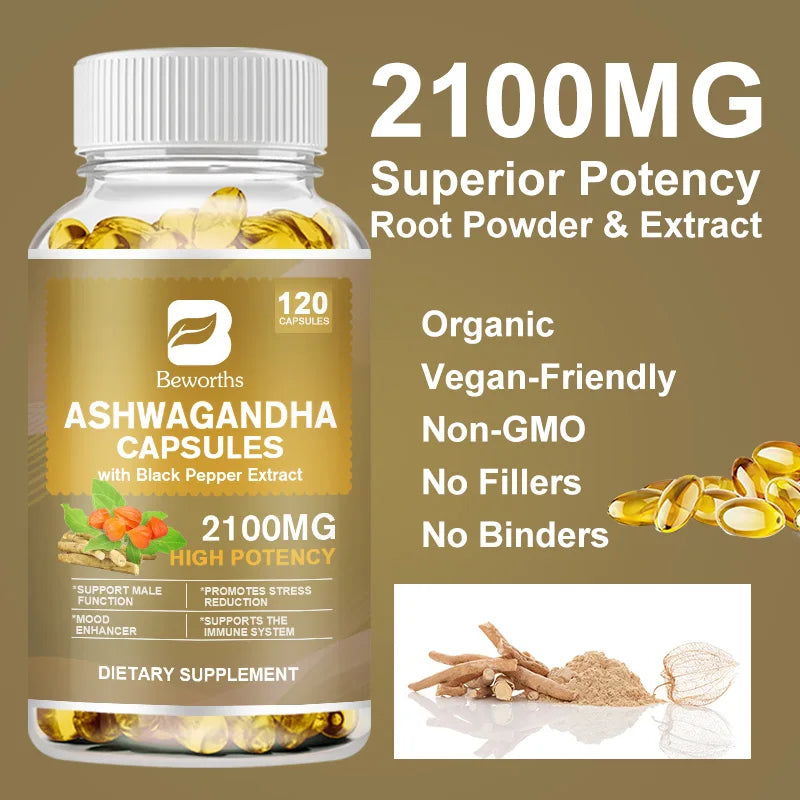 Ashwagandha Root Extract Capsules | Enhance Sleep & Relieve Stress