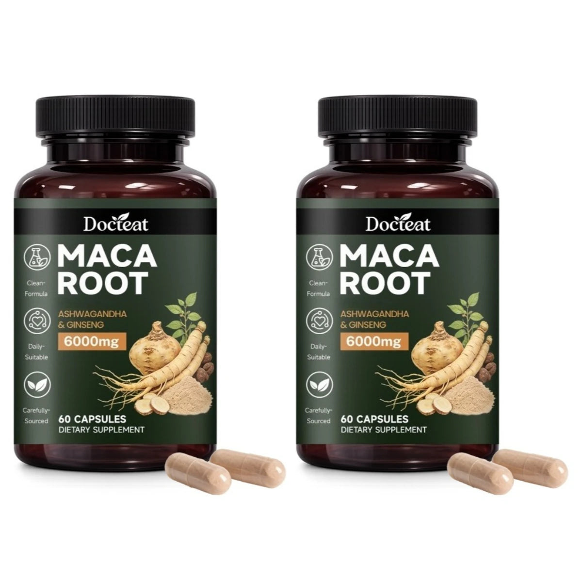 Maca Root Capsules 6000mg with Ashwagandha & Ginseng for Energy