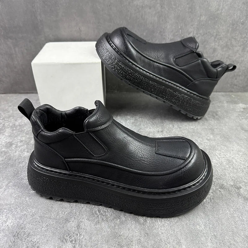 Men's Warm Leather Boots | Trendy Winter Workwear Footwear