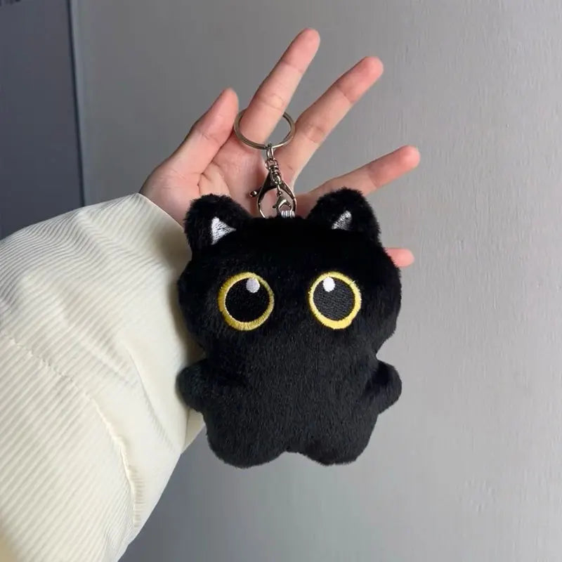Cute Black Cat Plush Toy | Adorable Keychain & Backpack Decoration