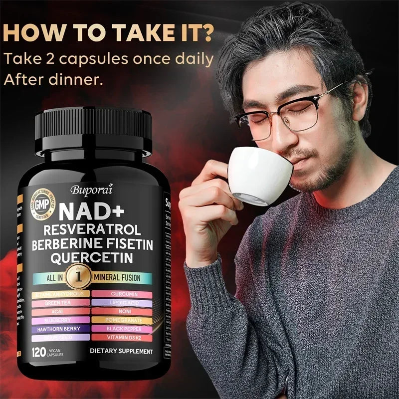 NAD Resveratrol Berberine Capsules | Supports Healthy Aging & Endurance